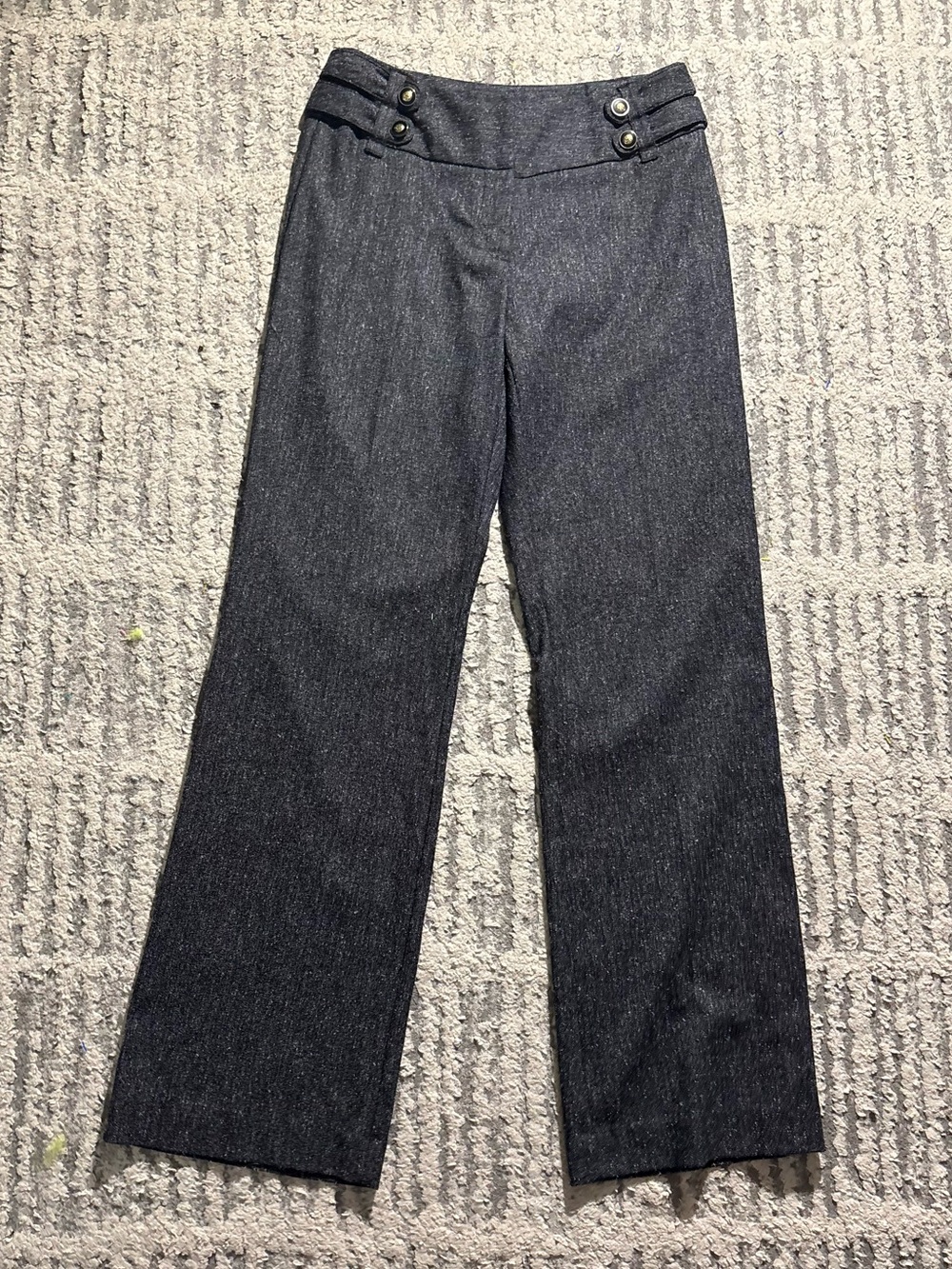 Dana Buchman gray smart trouser pants buttons size 4